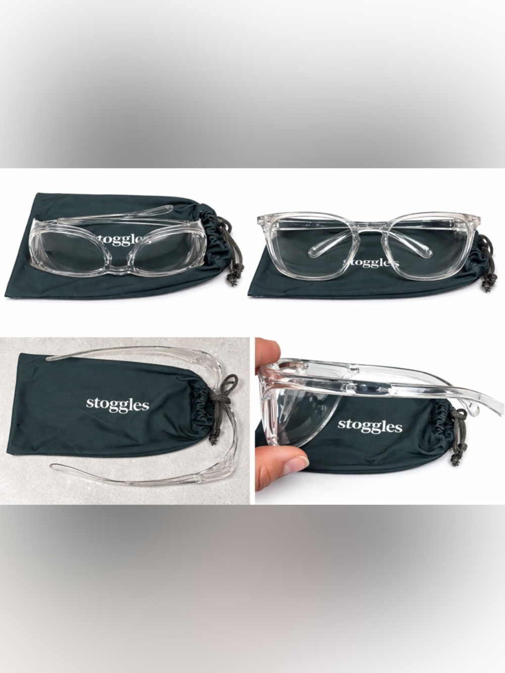 Stoggles Safety Glasses Clear Lucid Lens + Bonus Blue Light Glasses